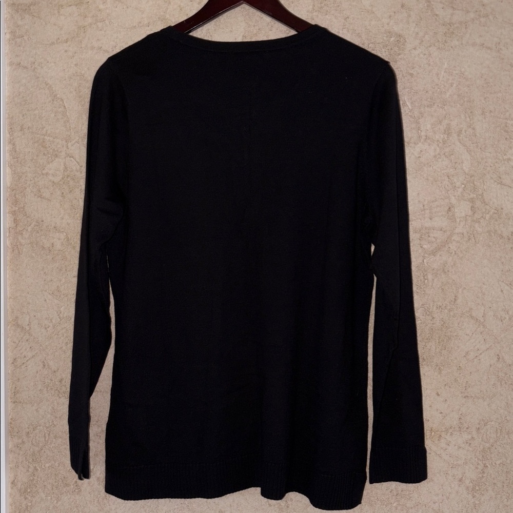 🆕 Isaac Mizrahi Live! Black Long Sleeve Top - Picture 4 of 6